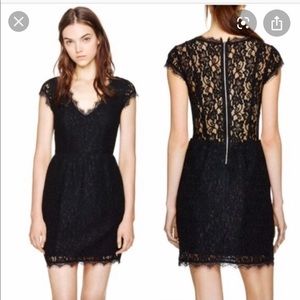 Aritzia babaton black lace V neck dress 0